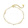 Potato Natural Cultured Freshwater Pearl Beads Link Bracelets BJEW-JB14128-3