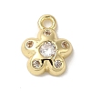 Brass Micro Pave Cubic Zirconia Pendants KK-K371-03G-1