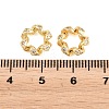 Twist Brass Clear Cubic Zirconia European Beads KK-B186-08G-3