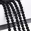 Natural Black Stone Bead Strands G-R193-01-6mm-1