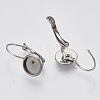 Flat Round Tray Smooth Surface 304 Stainless Steel Leverback Earring Findings X-STAS-R065-64-3