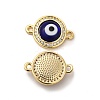 Rack Plating Real 18K Gold Plated Brass Micro Pave Clear Cubic Zirconia Connector Charms ZIRC-L102-04G-03-2