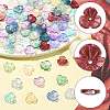 100Pcs 10 Colors Baking Paint Transparent Glass Bead Caps DGLA-FS0004-28-2