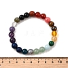 Bohemian Style Natural & Synthetic Mixed Gemstone Round Beaded Stretch Bracelets for Men NU8854-4-2