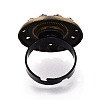 Adjustable Alloy & Iron & Rhinestone Bezel Cup Ring Base with Rotatable Tray MAK-T012-10AB-3