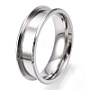 201 Stainless Steel Grooved Finger Ring for Women STAS-WH0039-09C-P-2