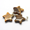 Star Natural Tiger Eye Pendants G-Q367-08-2