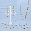40Pcs 4 Colors 304 Stainless Steel Wrapped Dyed Natural Quartz Round Charms STAS-UN0063-75-2