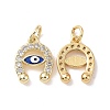 Rack Plating Brass Micro Pave Clear Cubic Zirconia Charms ZIRC-C042-05G-1