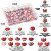 40Pcs 20 Styles Resin & Glass European Beads RPDL-FS0001-03-4