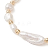 Natural Cultured Freshwater Pearl & Baroque Pearl Keshi Beads Stretch Bracelets for Women BJEW-JB13515-3