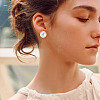 925 Sterling Silver Round Stud Earrings EJEW-TAC00030-02-9