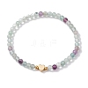 Natural Mixed Gemstone Round Beaded Stretch Bracelets BJEW-JB10234-3