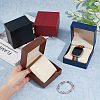 4Pcs 4 Colors Lychee Print Cardboard Watch Storage Gift Box CON-FH0001-54-3