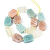 Natural Lemon Quartz & Flower Amazonite & Sunstone Beads Strands G-N358-02A-08-3