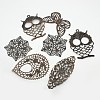 Mixed Red Copper Iron Filigree Big Pendants Lightweight DIY Jewelry Findings IFIN-X0011-1