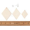 Yilisi DIY Rhombus Shape Natural Wood Pendants Earring Making Kits DIY-YS0001-14-7