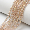 Electroplate Transparent Glass Beads Strands EGLA-A034-T6mm-H04-1