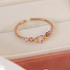 Adjustable Brass Micro Pave Cubic Zirconia Open Cuff Rings for Women LS-EC9353-3-1