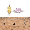 SHEGRACE Brass Pave Cubic Zirconia Oval Connector Charms XGRQ2O679-437P-3