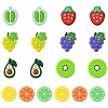 18Pcs 9 Styles Fruit Theme Food Grade Silicone Focal Beads SIL-CJ0002-18-1