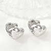 Brass Clear Cubic Zirconia Hoop Earrings EJEW-Q016-07P-4