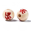 Unfinished Natural Wood European Beads WOOD-S057-066-4