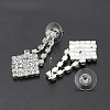 Fashionable Wedding Rhinestone Necklace and Stud Earring Jewelry Sets X-SJEW-S042-06-5