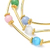6Pcs 6 Colors Cat Eye Round Beads Multi-strand Bracelets for Women BJEW-JB12338-5