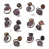 Natural Amethyst & Gemstone Rings RJEW-B122-04R-2