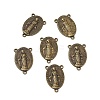 Holy Oval Carved Virgin Mary Tibetan Style Alloy Chandelier Component Links TIBEP-LF0961YKG-AB-LF-1