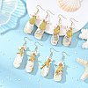 Ocean Shell Pearl & Electroplated Natural Freshwater Shell Dangle Earrings for Women EJEW-JE07400-1