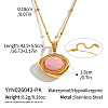 Dyed Natural Pink Quartz 304 Stainless Steel Geometric Pendant Necklaces for Women KV8466-2-1