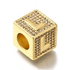 Brass Cubic Zirconia Beads KK-Q818-01L-G-2