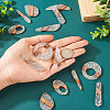 Biyun 14Pcs 7 Styles Transparent Resin & Walnut Wood Pendants RESI-BY0001-06-14