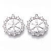 Brass Micro Pave Clear Cubic Zirconia Pendants KK-N232-144-NF-1