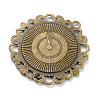 Tibetan Style Alloy Pendant Cabochon Settings PALLOY-P224-03AB-3