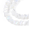 Electroplate Opaque Glass Beads Strands GLAA-N022-4mm-03-3