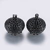 Brass Micro Pave Cubic Zirconia Pendants ZIRC-G132-48B-1