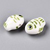 Handmade Printed Porcelain Beads Strand PORC-T133-02A-4