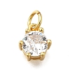 Brass Pave Cubic Zirconia Pendants X-KK-V002-23G-01-1