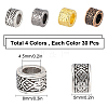 120Pcs 4 Colors Tibetan Style Alloy European Beads FIND-SC0002-22-2
