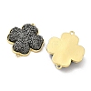 Brass with Druzy Resin Connector Charms KK-C158-05B-G-2