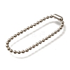 Brass Ball Chain Bracelets for Women Men BJEW-M059-01P-2