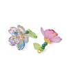 Acrylic & Glass Seed Beaded Pendants PALLOY-MZ01316-2
