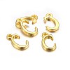 Golden Plated Alloy Letter Pendants X-PALLOY-J718-01G-C-2