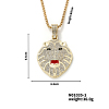 Alloy Crystal Rhinestone Vintage Wolf Head Pendant Necklaces SF9702-1-1