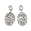 Brass Micro Pave Cubic Zirconia Stud Earrings EJEW-B046-18P-1