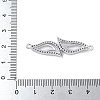 Rack Plating Brass Micro Pave Clear Cubic Zirconia Leaf Connector Charms KK-A234-081P-3