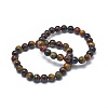 Natural Tiger Eye Bead Stretch Bracelets X-BJEW-K212-A-005-1